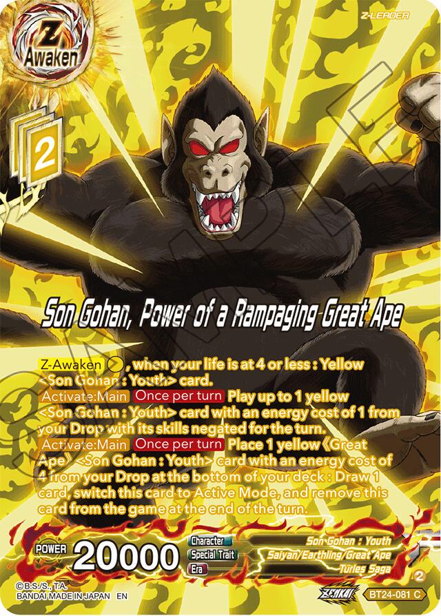 Son Gohan, Power of a Rampaging Great Ape [Silver Foil] BT24-081