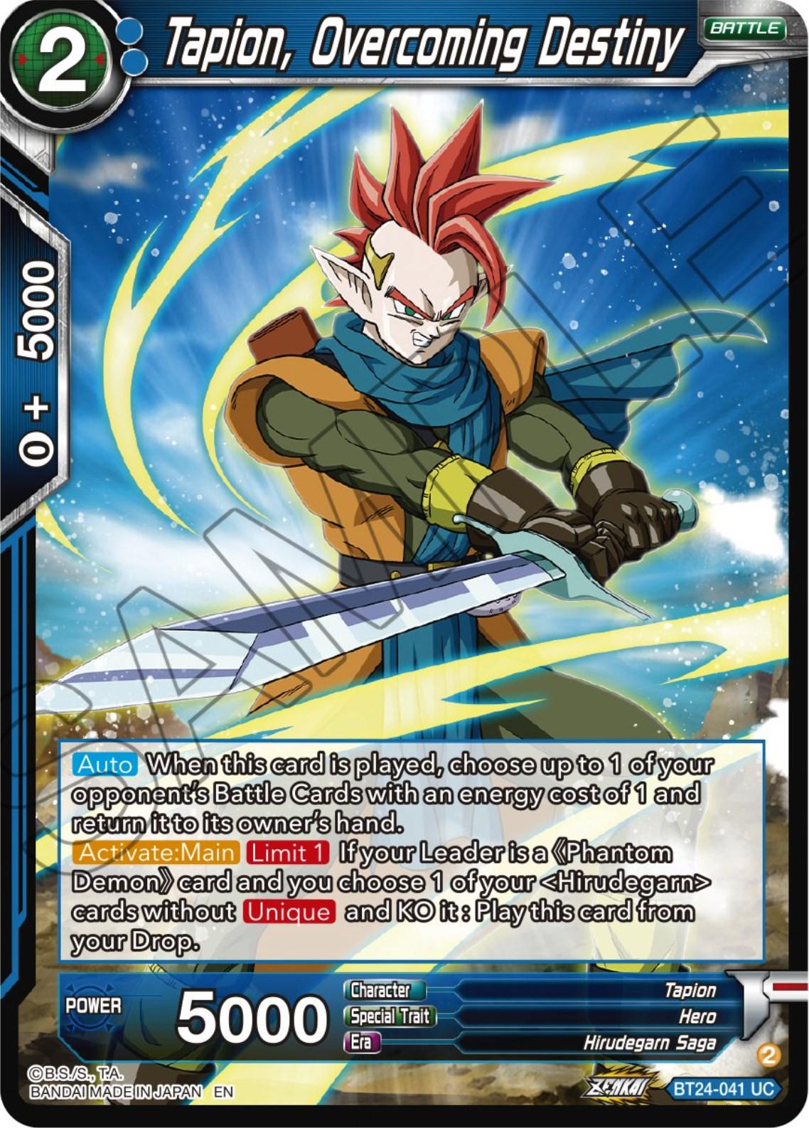 Tapion, Overcoming Destiny BT24-041