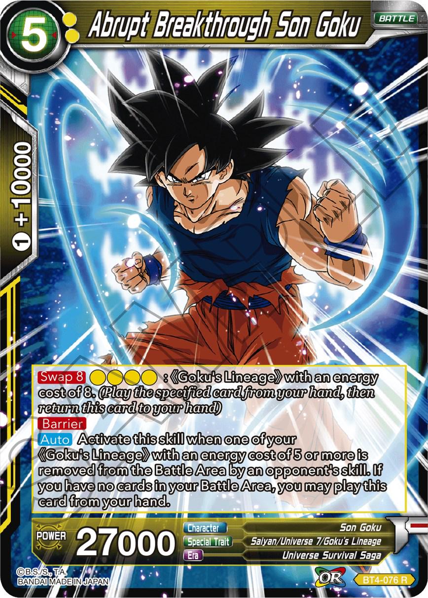 Abrupt Breakthrough Son Goku BT4-076