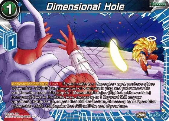 Dimensional Hole BT22-037
