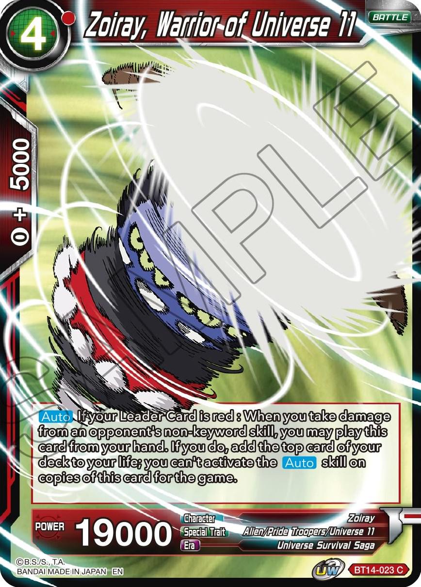 Zoiray, Warrior of Universe 11 BT14-023