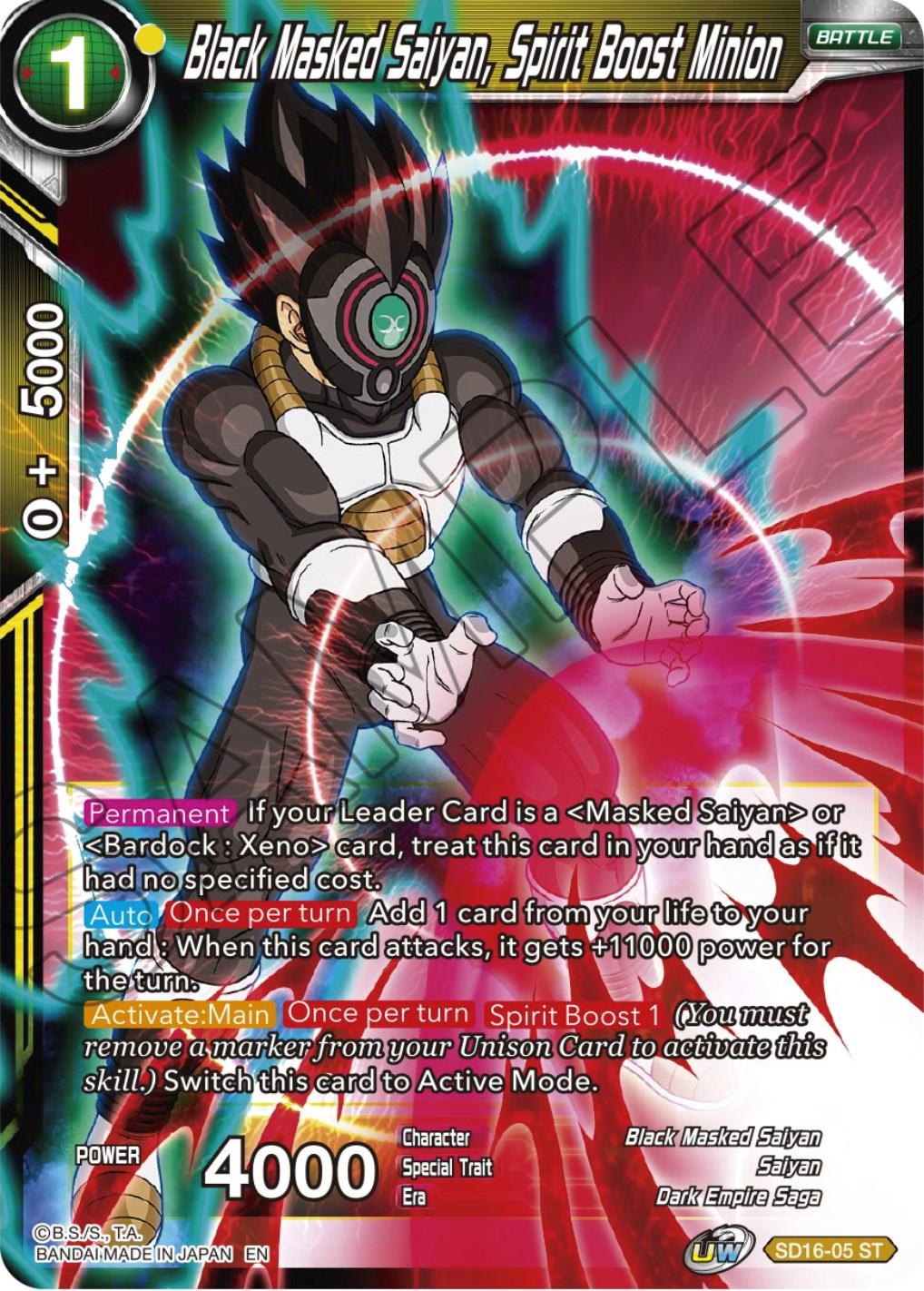 Black Masked Saiyan, Spirit Boost Minion SD16-05