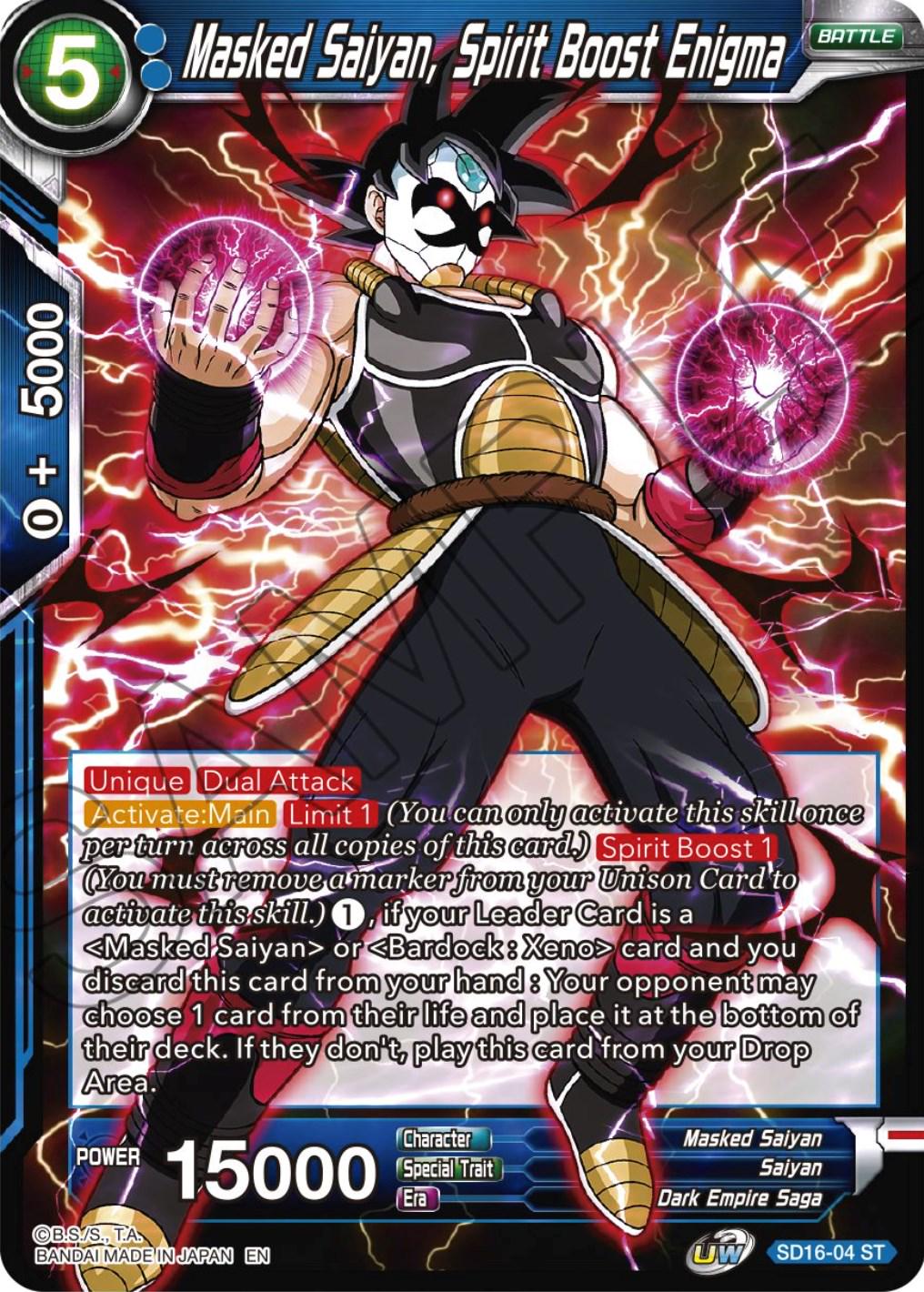 Masked Saiyan, Spirit Boost Enigma SD16-04