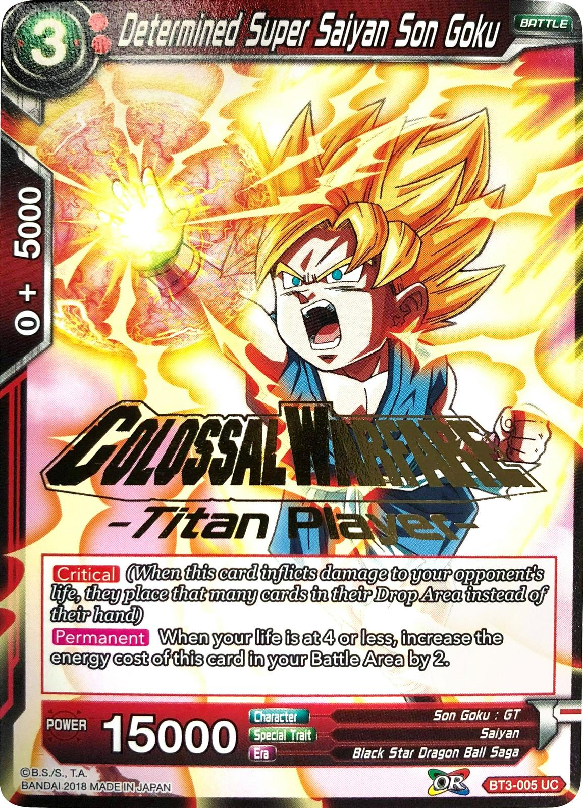 Determined Super Saiyan Son Goku [Titan Player Stamped] BT3-005