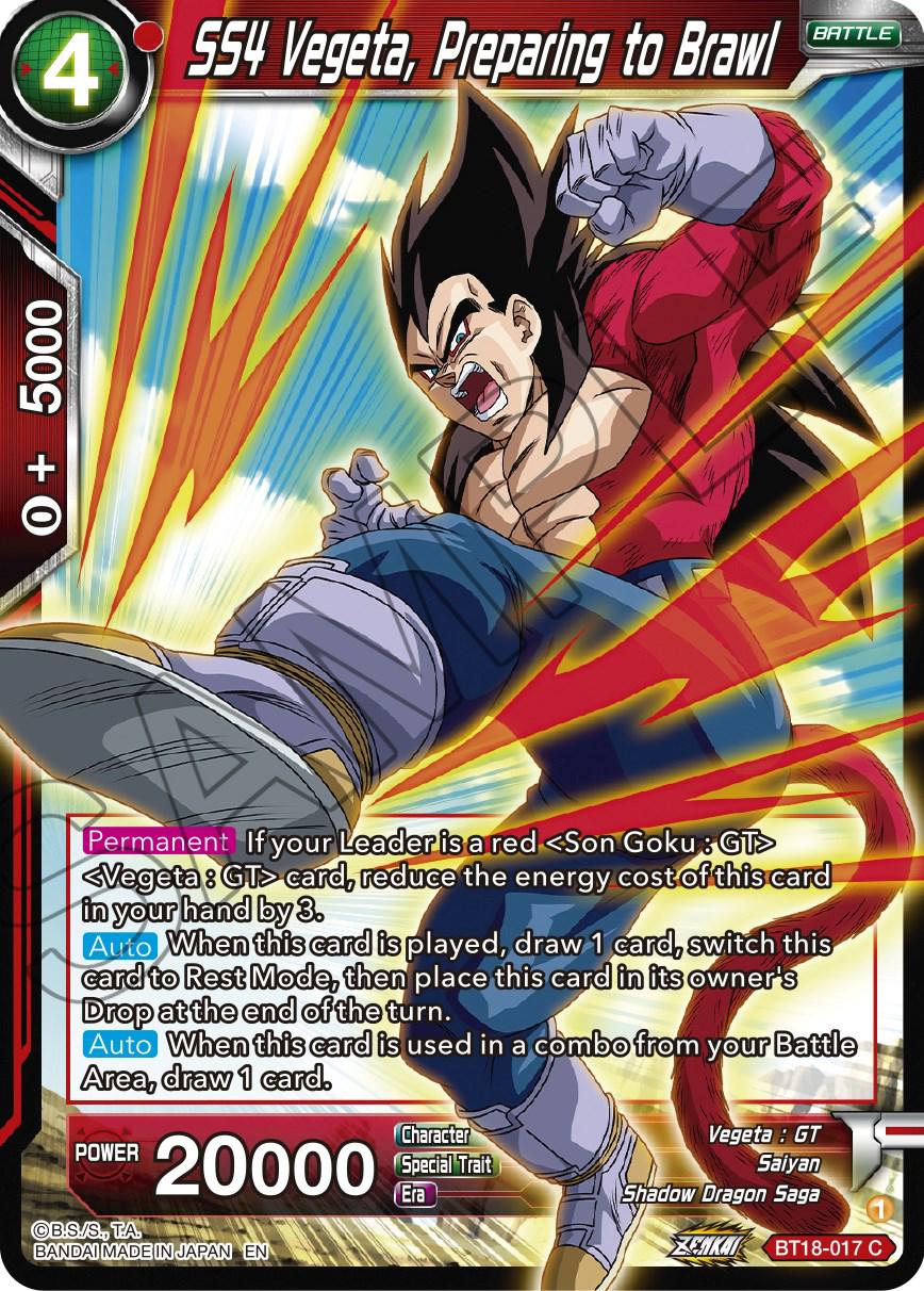 SS4 Vegeta, Preparing to Brawl BT18-017