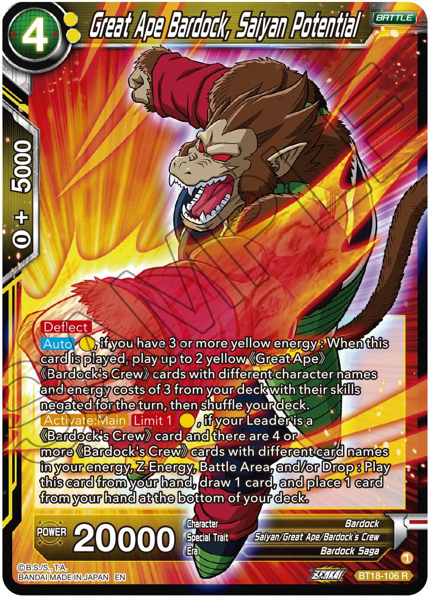 Great Ape Bardock, Saiyan Potential BT18-106