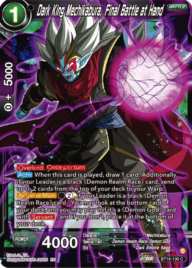 Dark King Mechikabura, Final Battle at Hand BT18-130