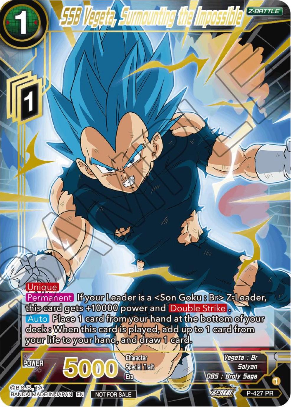 SSB Vegeta, Surmounting the Impossible [Alternate Art] P-427