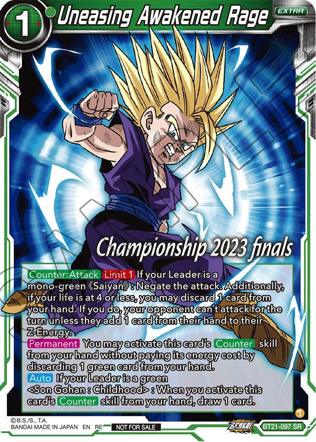 Uneasing Awakened Rage [2023 Championship Finals Celebration Pack Foil] BT21-097