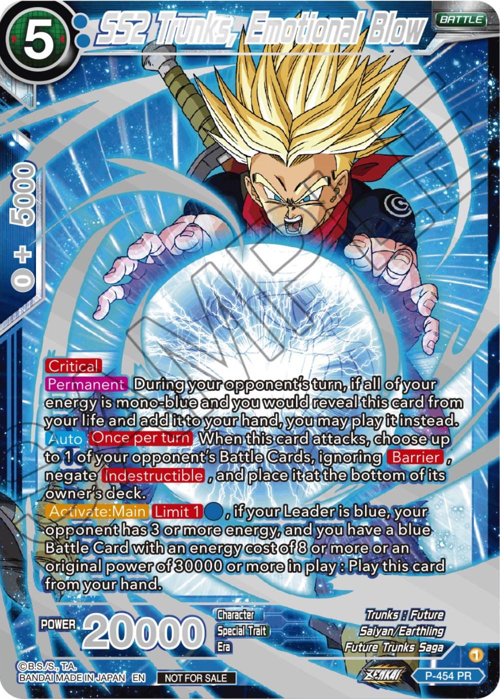 SS2 Trunks, Emotional Blow [Alternate Art] P-454
