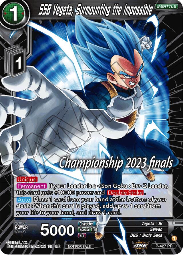 SSB Vegeta, Surmounting the Impossible [2023 Championship Finals Celebration Pack Foil] P-427