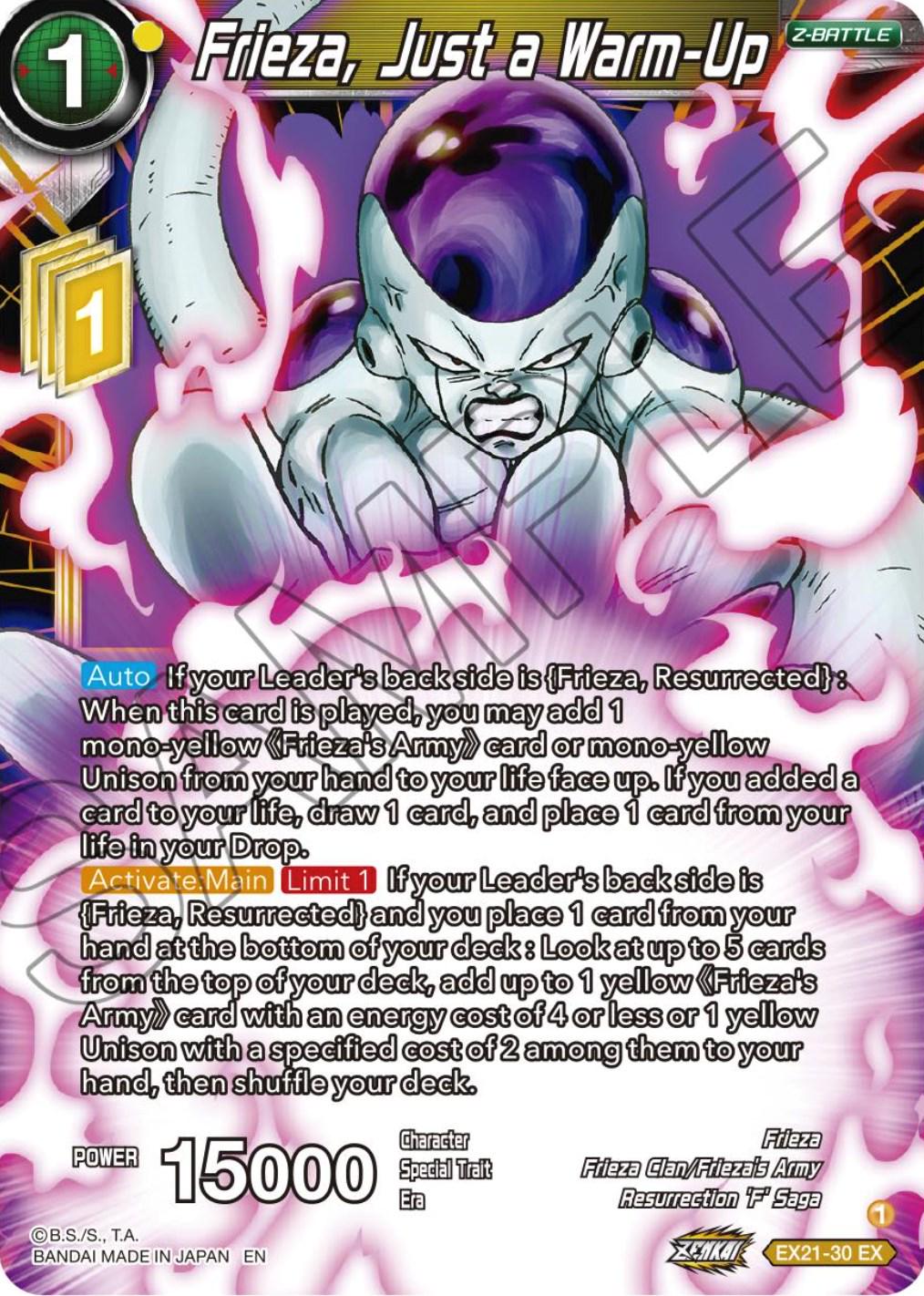 Frieza, Just a Warm-Up EX21-30
