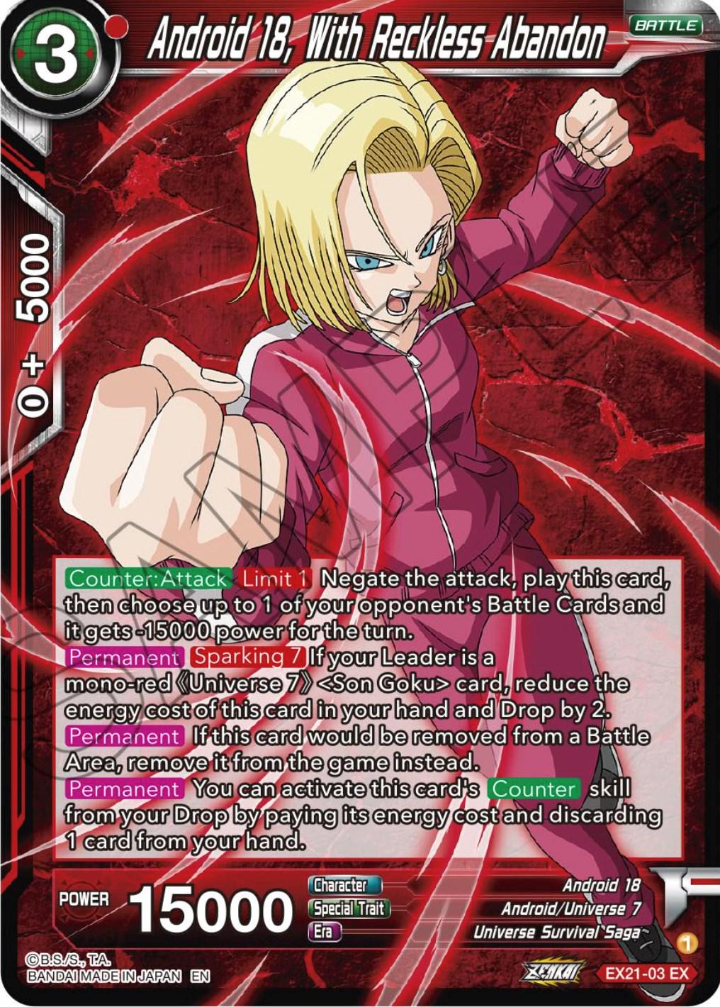 Android 18, With Reckless Abandon EX21-03