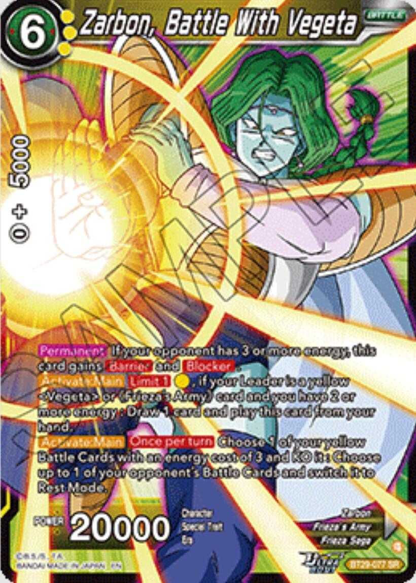 Zarbon, Battle With Vegeta BT29-077