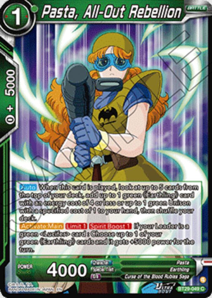 Pasta, All-Out Rebellion BT29-049