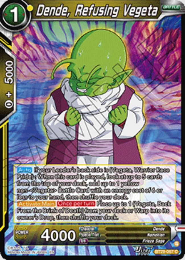 Dende, Refusing Vegeta BT29-067