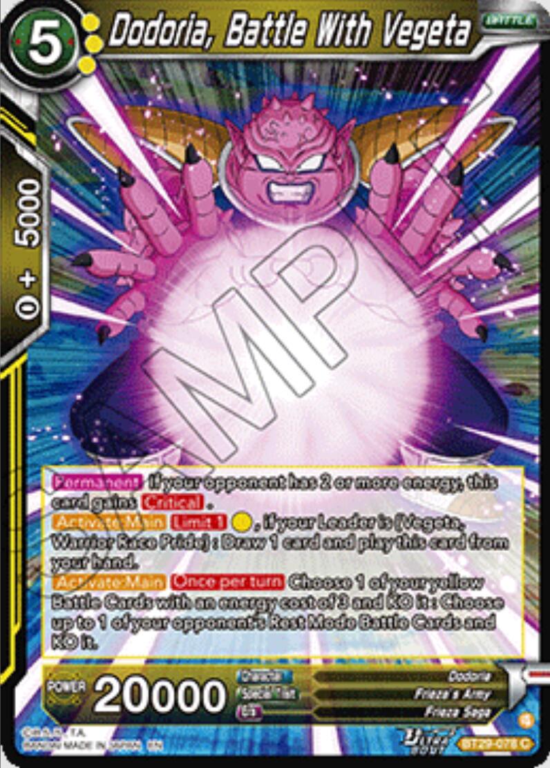 Dodoria, Battle With Vegeta BT29-078