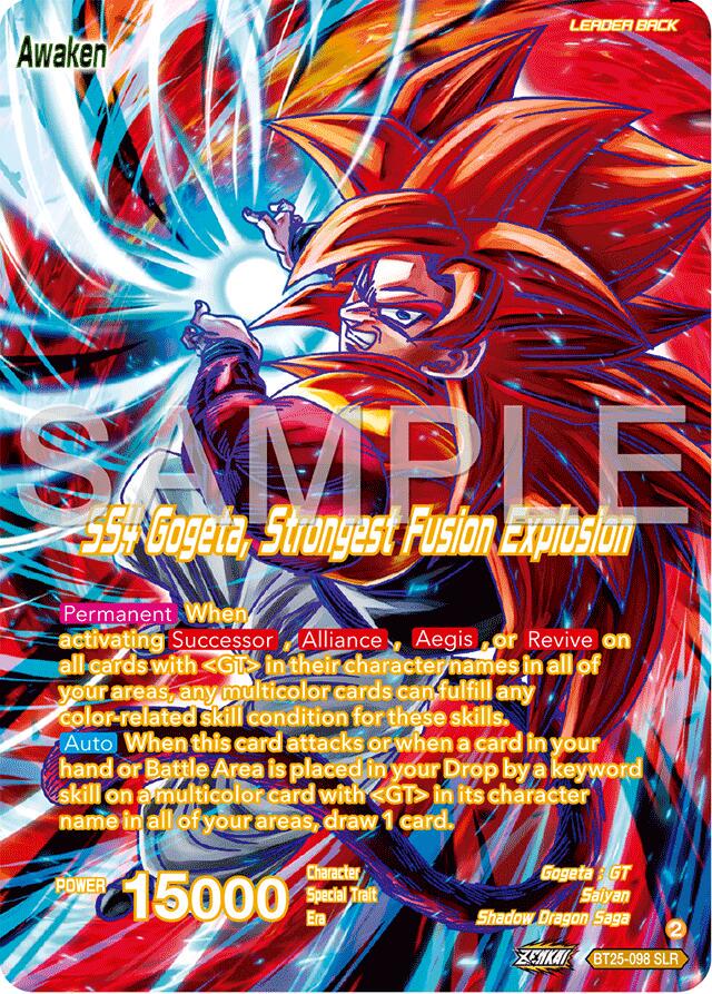 SS4 Son Goku & SS4 Vegeta // SS4 Gogeta, Strongest Fusion Explosion [SLR Foil] BT25-098
