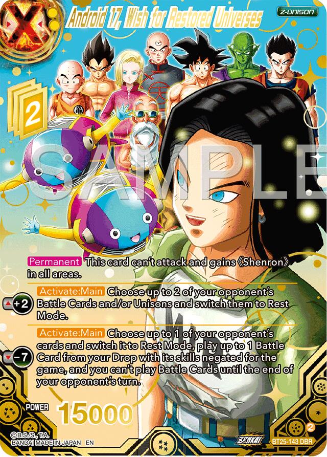 Android 17, Wish for Restored Universes [DBR Foil] BT25-143