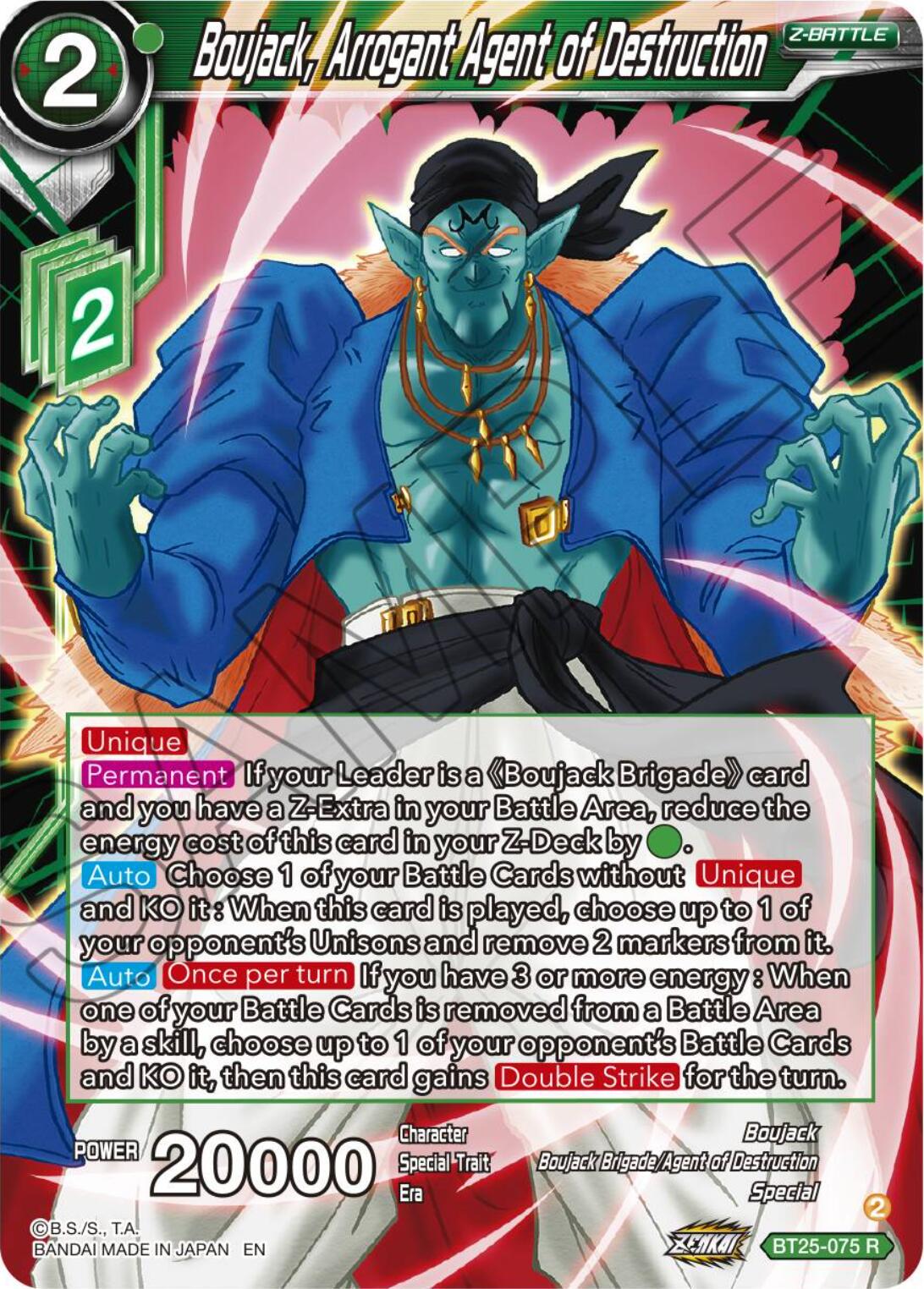 Boujack, Arrogant Agent of Destruction BT25-075