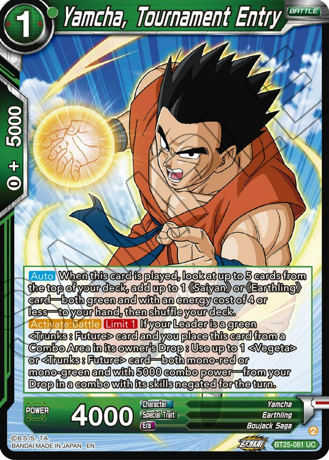 Yamcha, Tournament Entry BT25-081