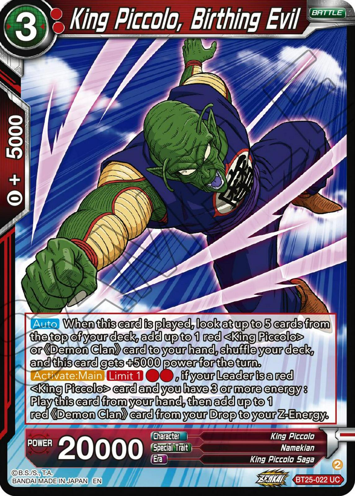 King Piccolo, Birthing Evil BT25-022