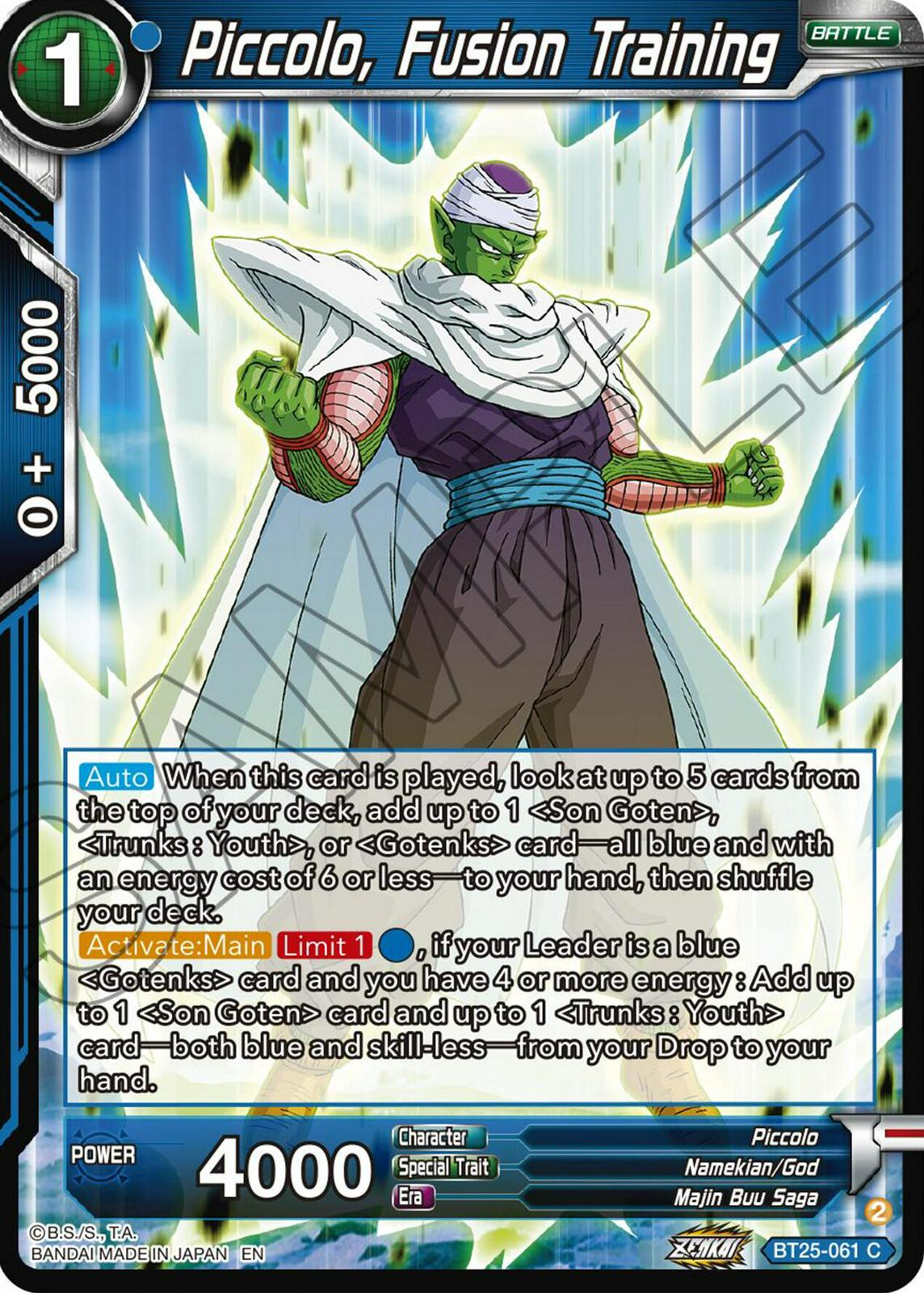 Piccolo, Fusion Training BT25-061