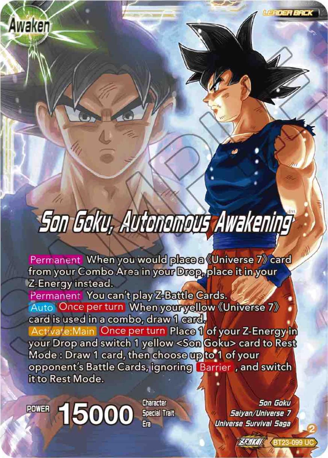 SSB Son Goku // Son Goku, Autonomous Awakening BT23-099