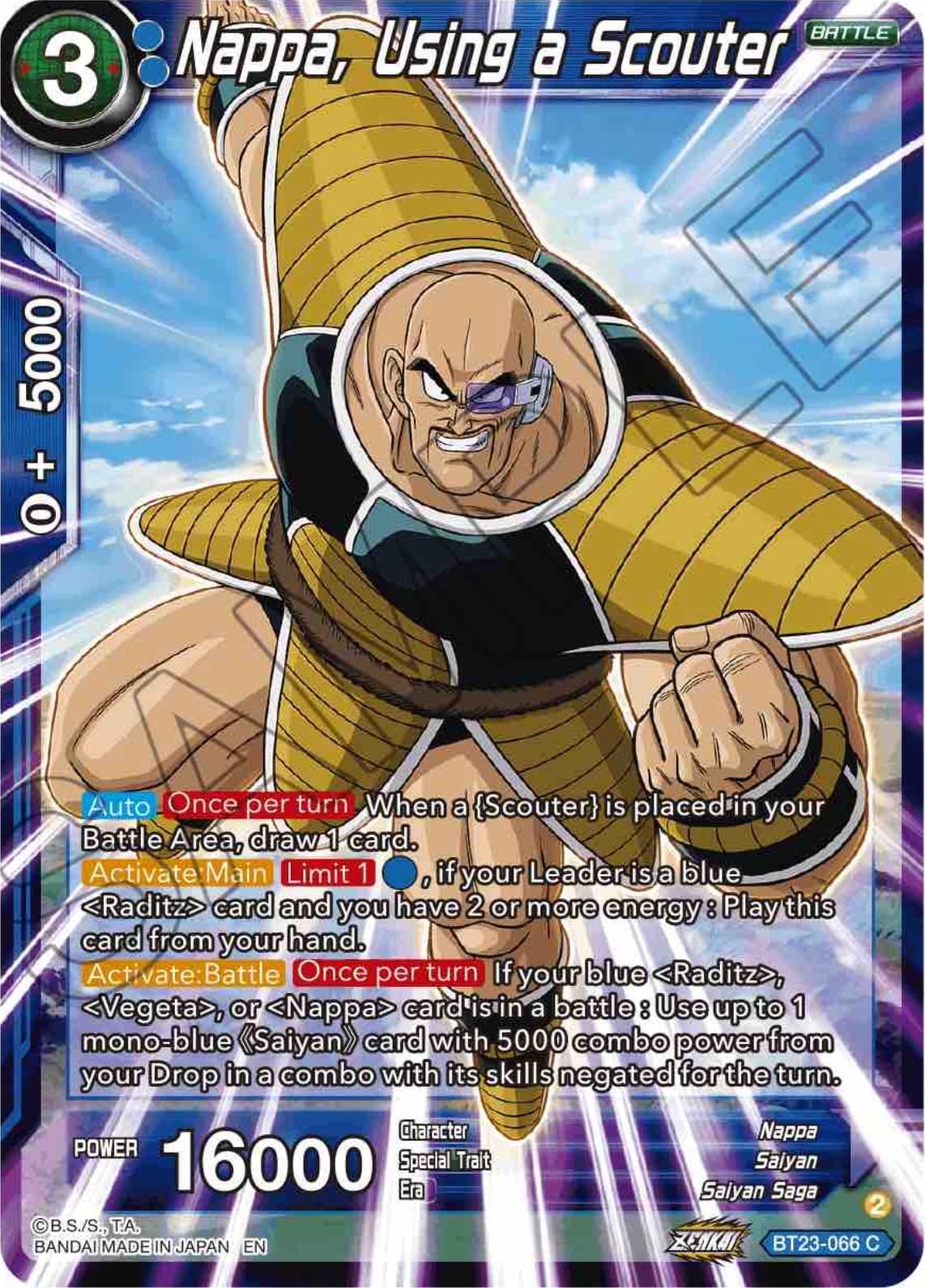 Nappa, Using a Scouter BT23-066