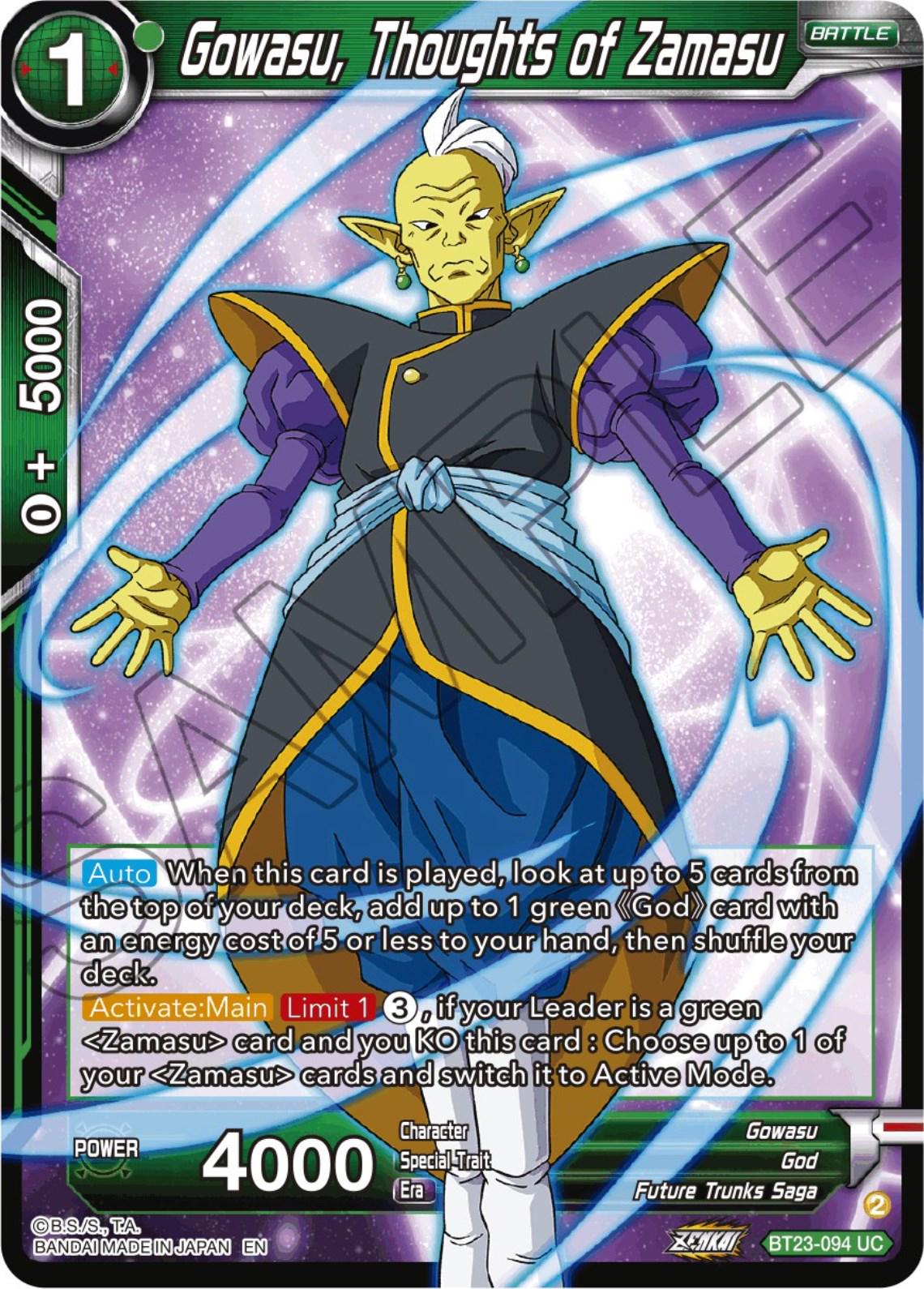 Gowasu, Thoughts of Zamasu BT23-094