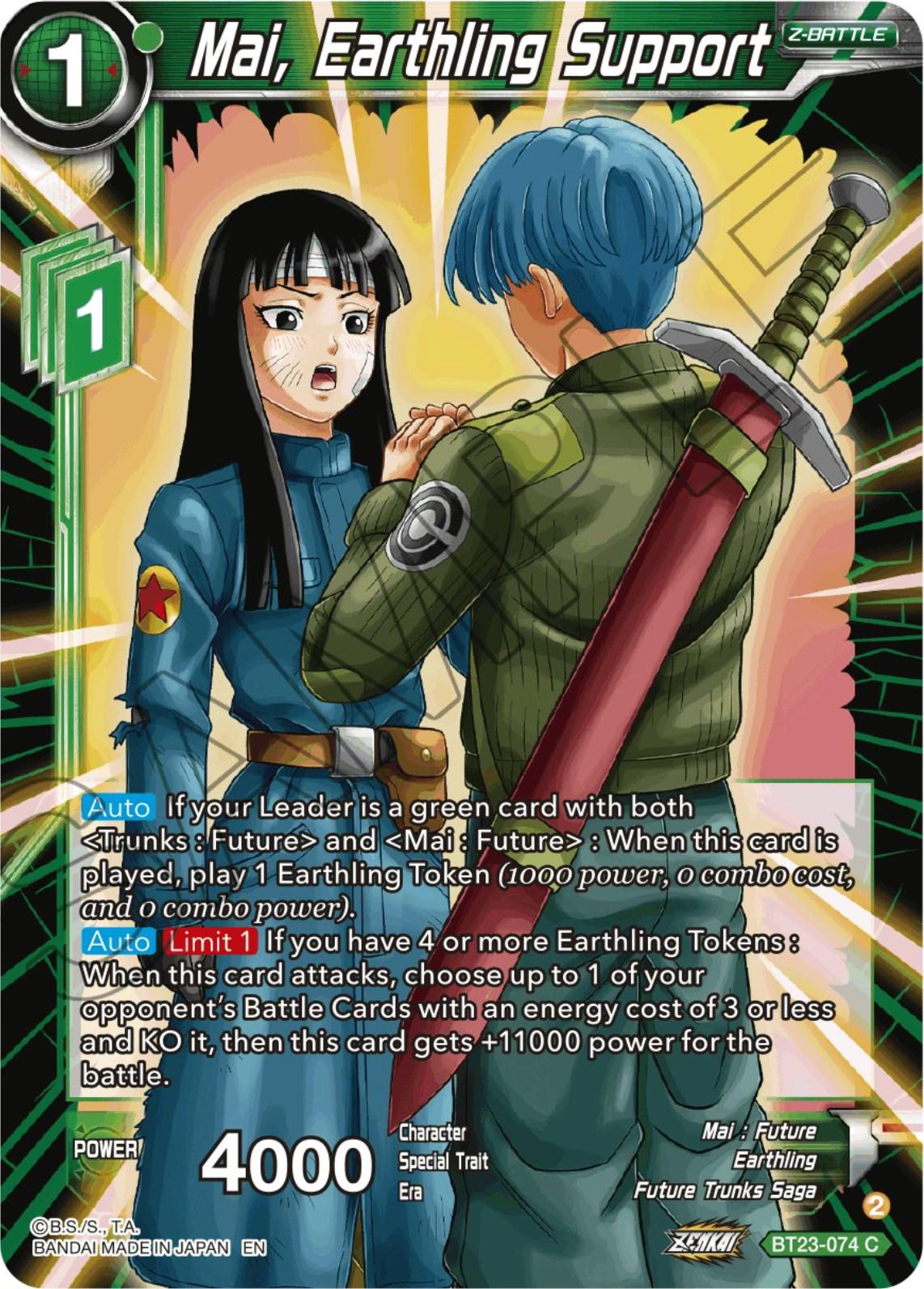 Mai, Earthling Support BT23-074