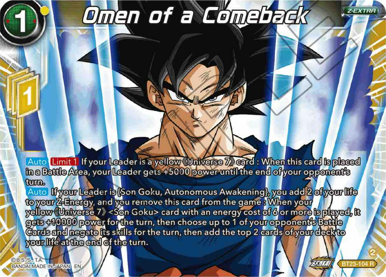 Omen of a Comeback BT23-104