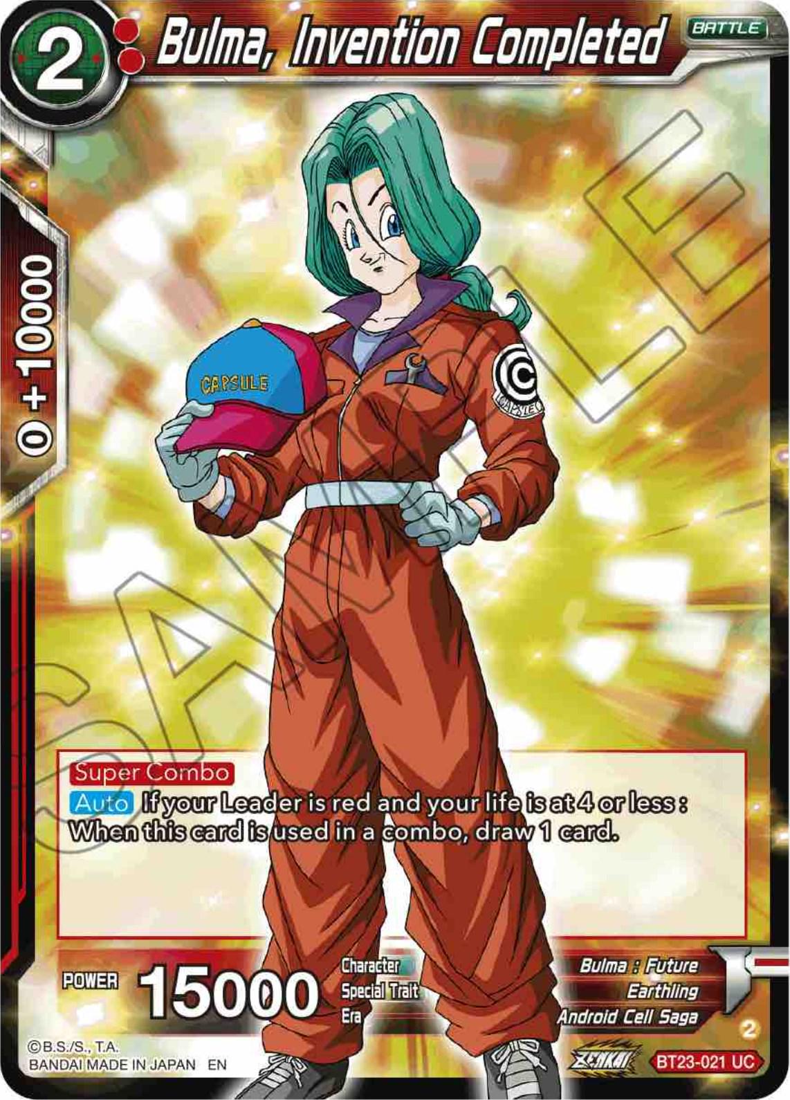 Bulma, Invention Completed BT23-021