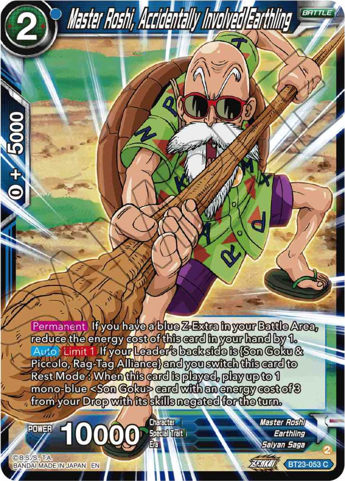 Master Roshi, Accidentally Involved Earthling BT23-053