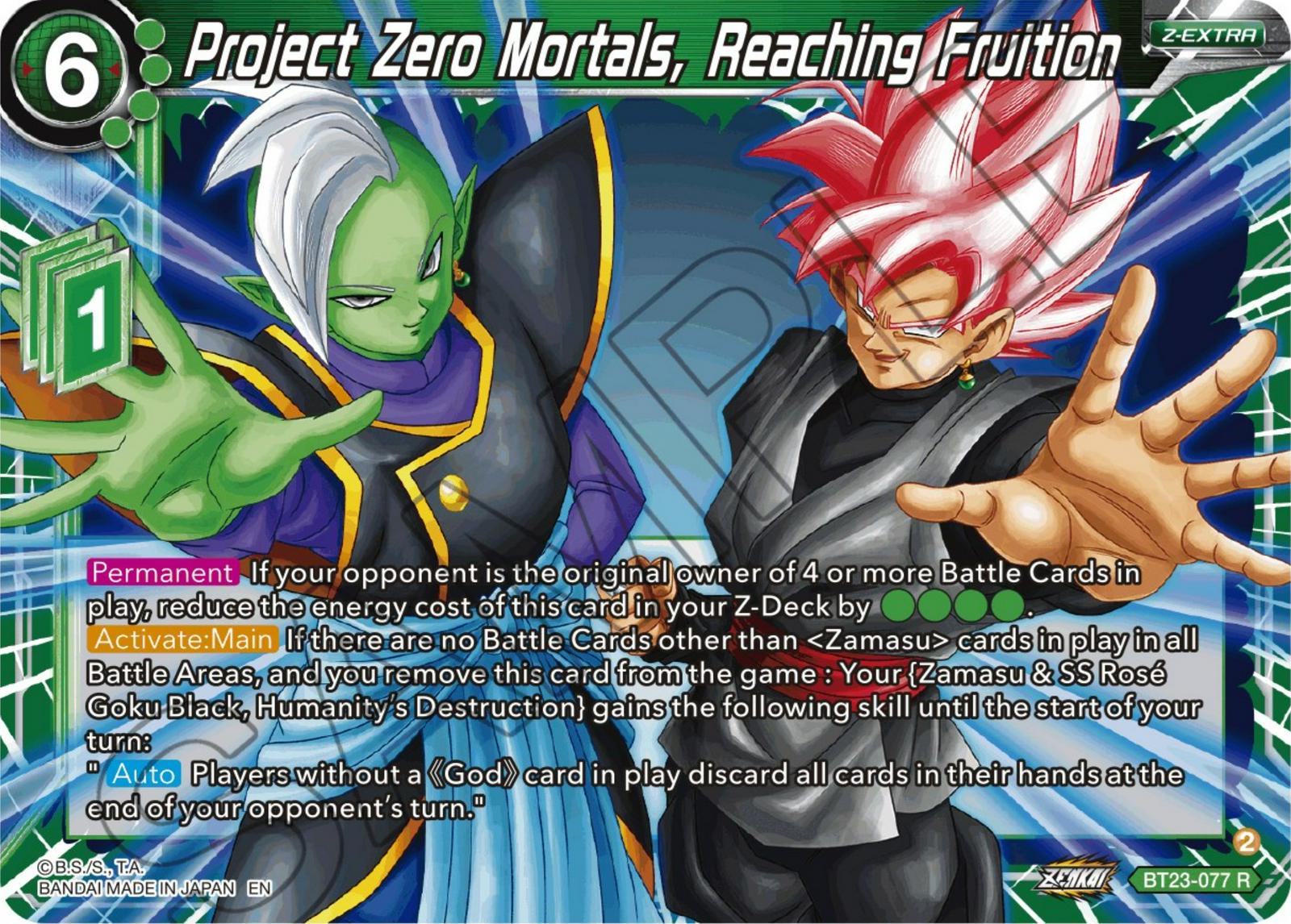 Project Zero Mortals, Reaching Fruition BT23-077