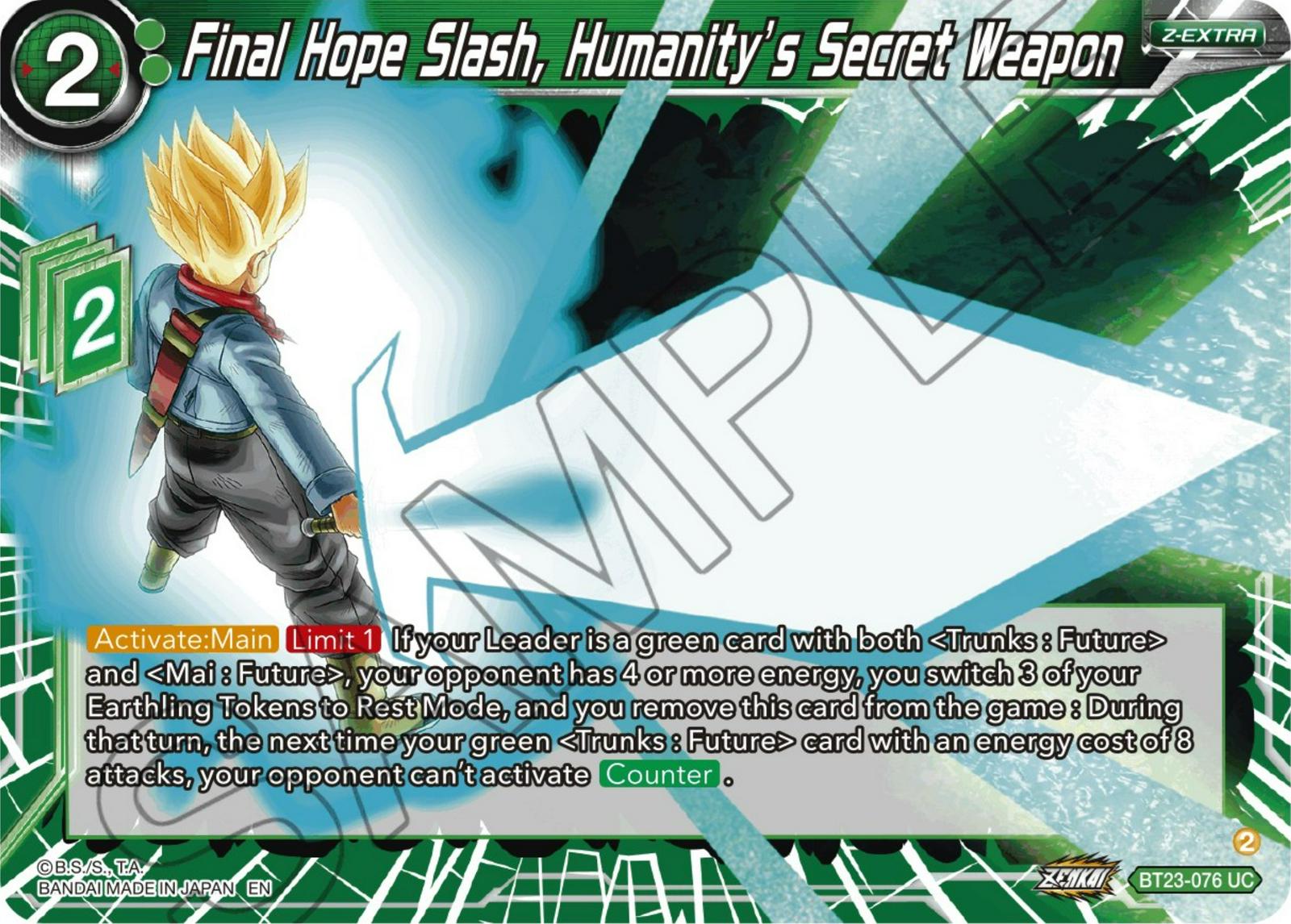 Final Hope Slash, Humanity's Secret Weapon BT23-076