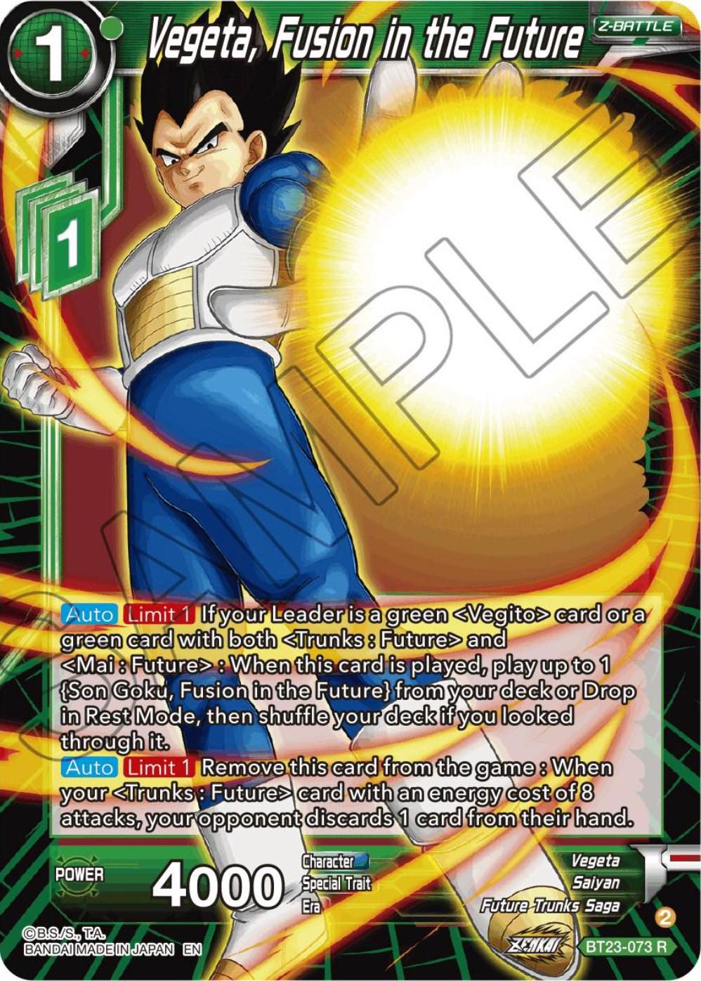 Vegeta, Fusion in the Future BT23-073