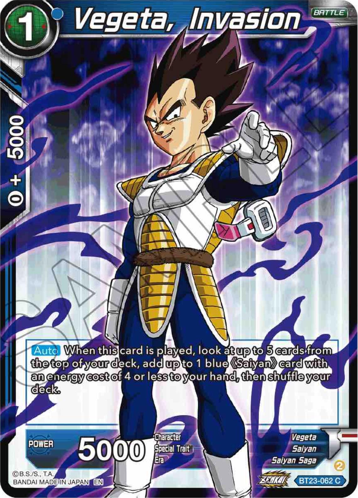 Vegeta, Invasion BT23-062