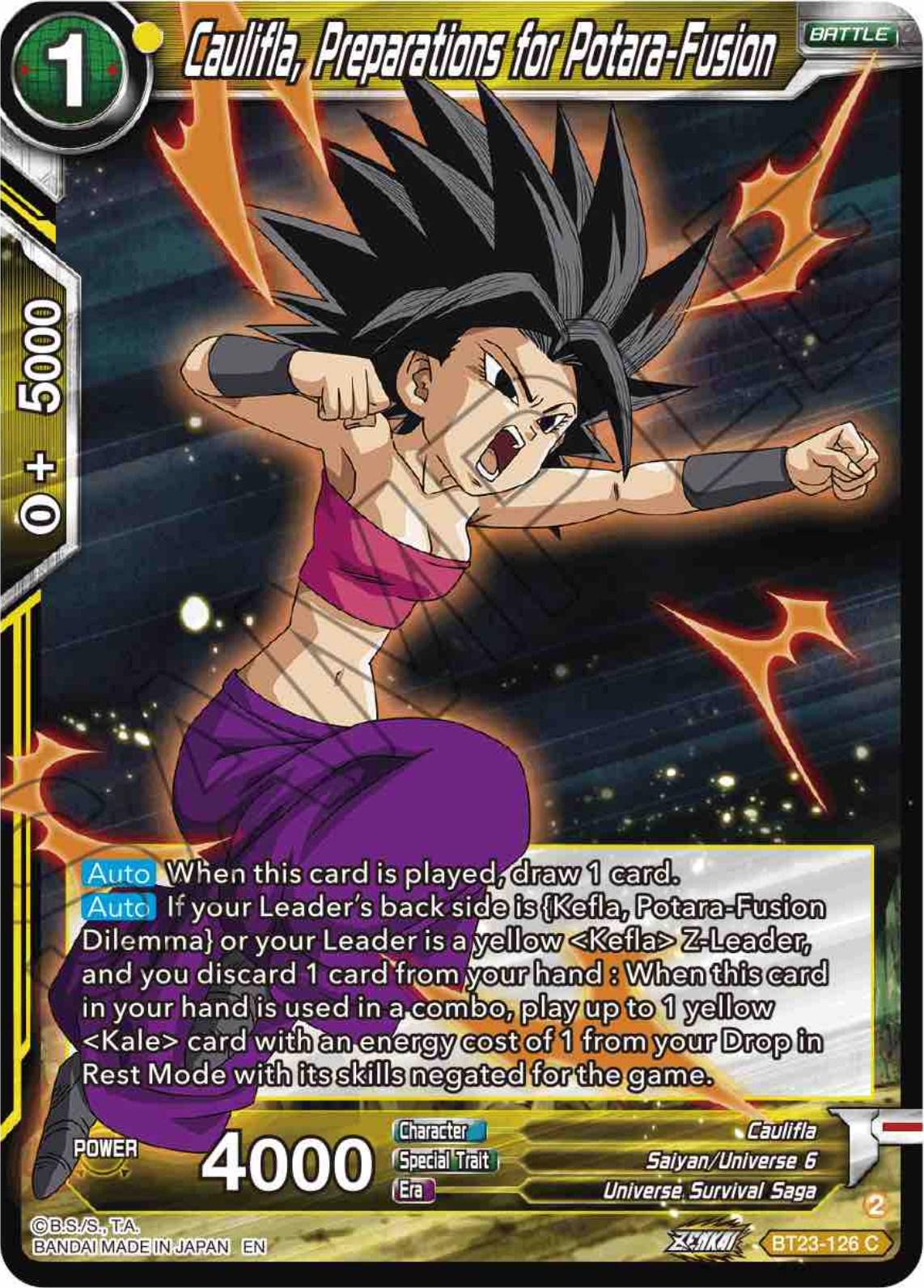 Caulifla, Preparations for Potara-Fusion BT23-126