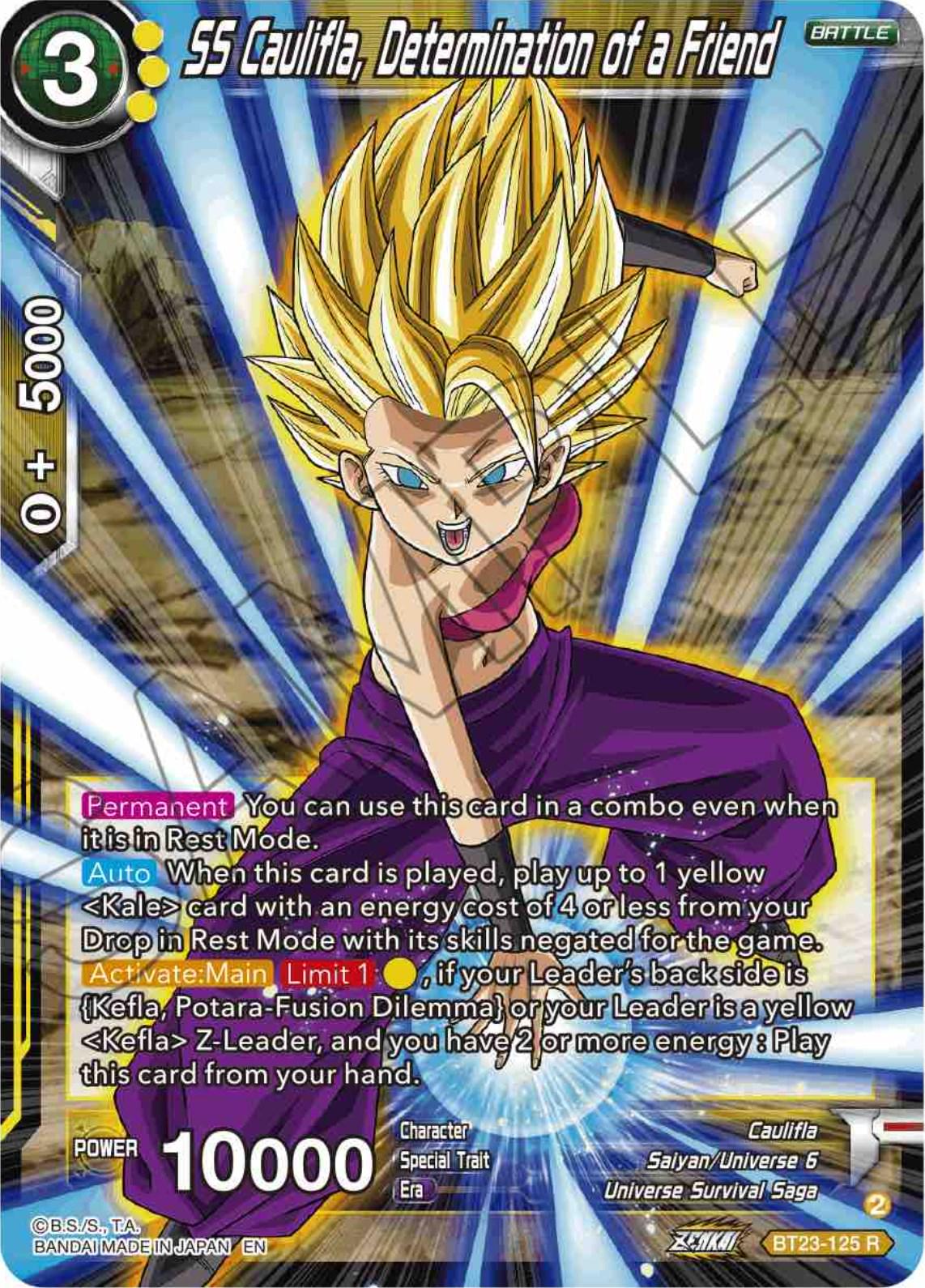 SS Caulifla, Determination of a Friend BT23-125