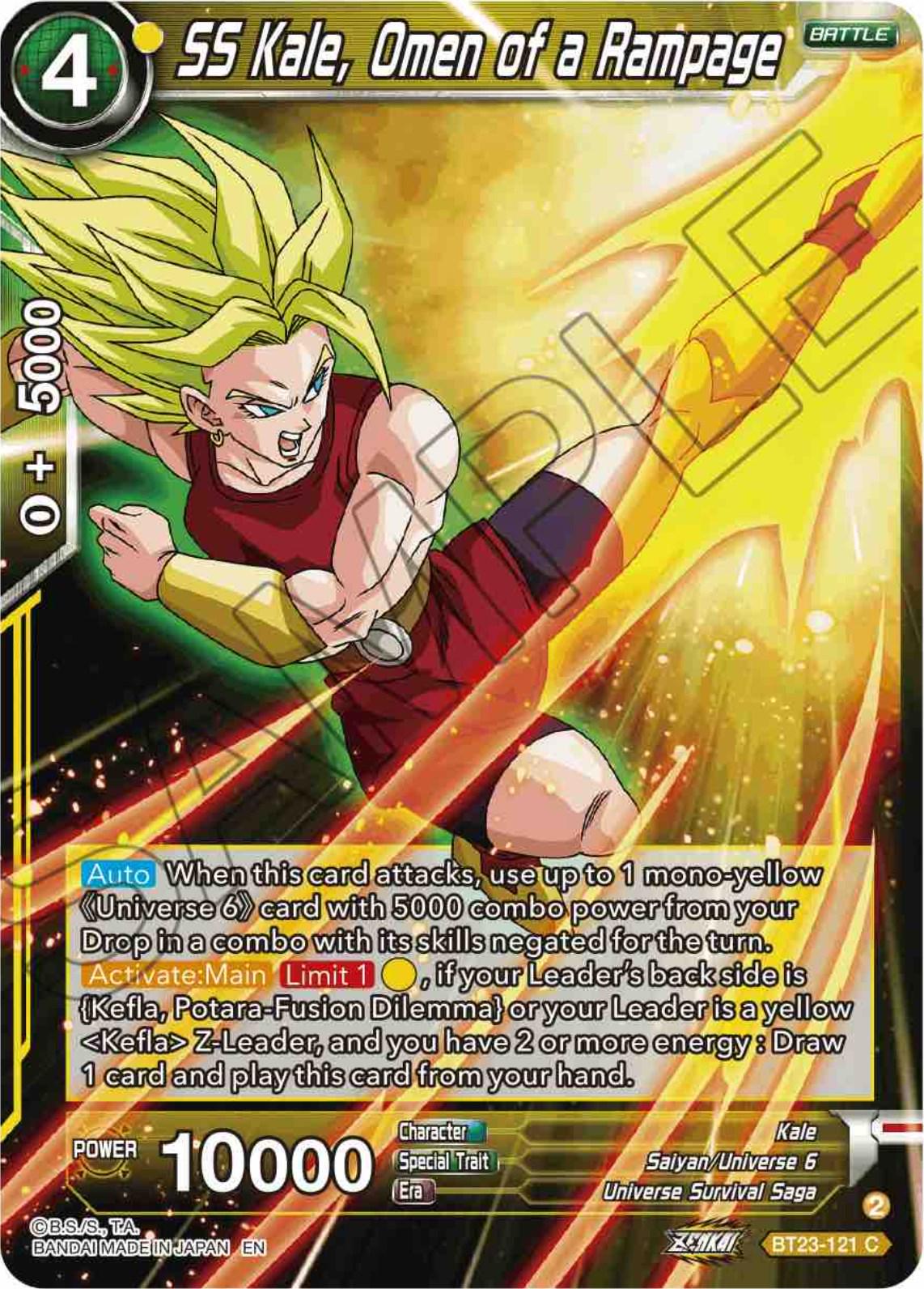 SS Kale, Omen of a Rampage BT23-121