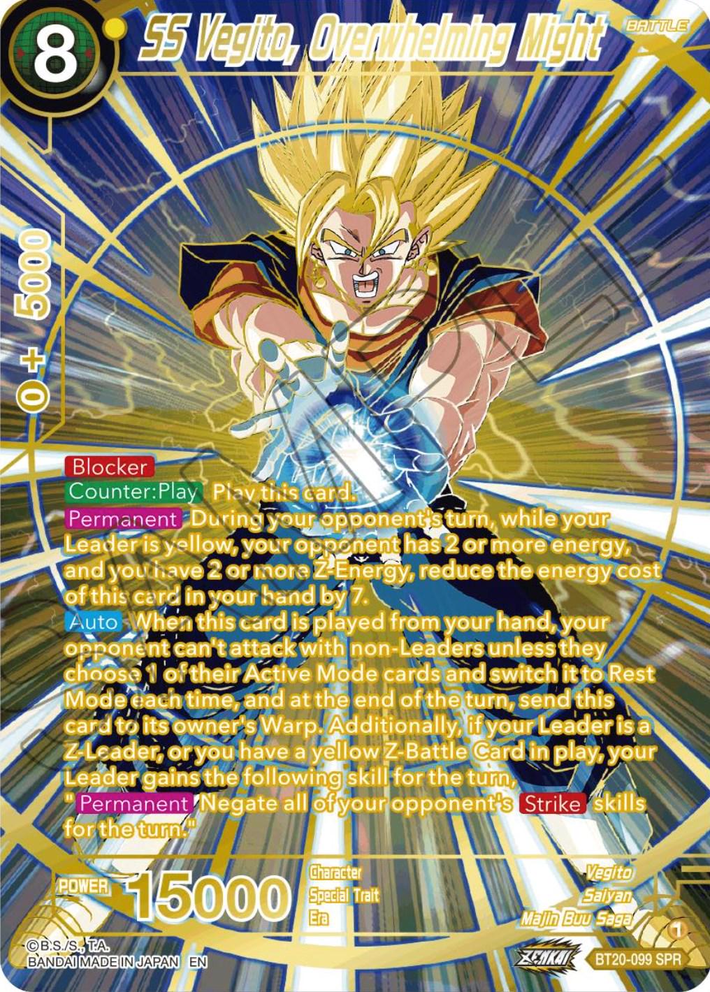 SS Vegito, Overwhelming Might [SPR] BT20-099