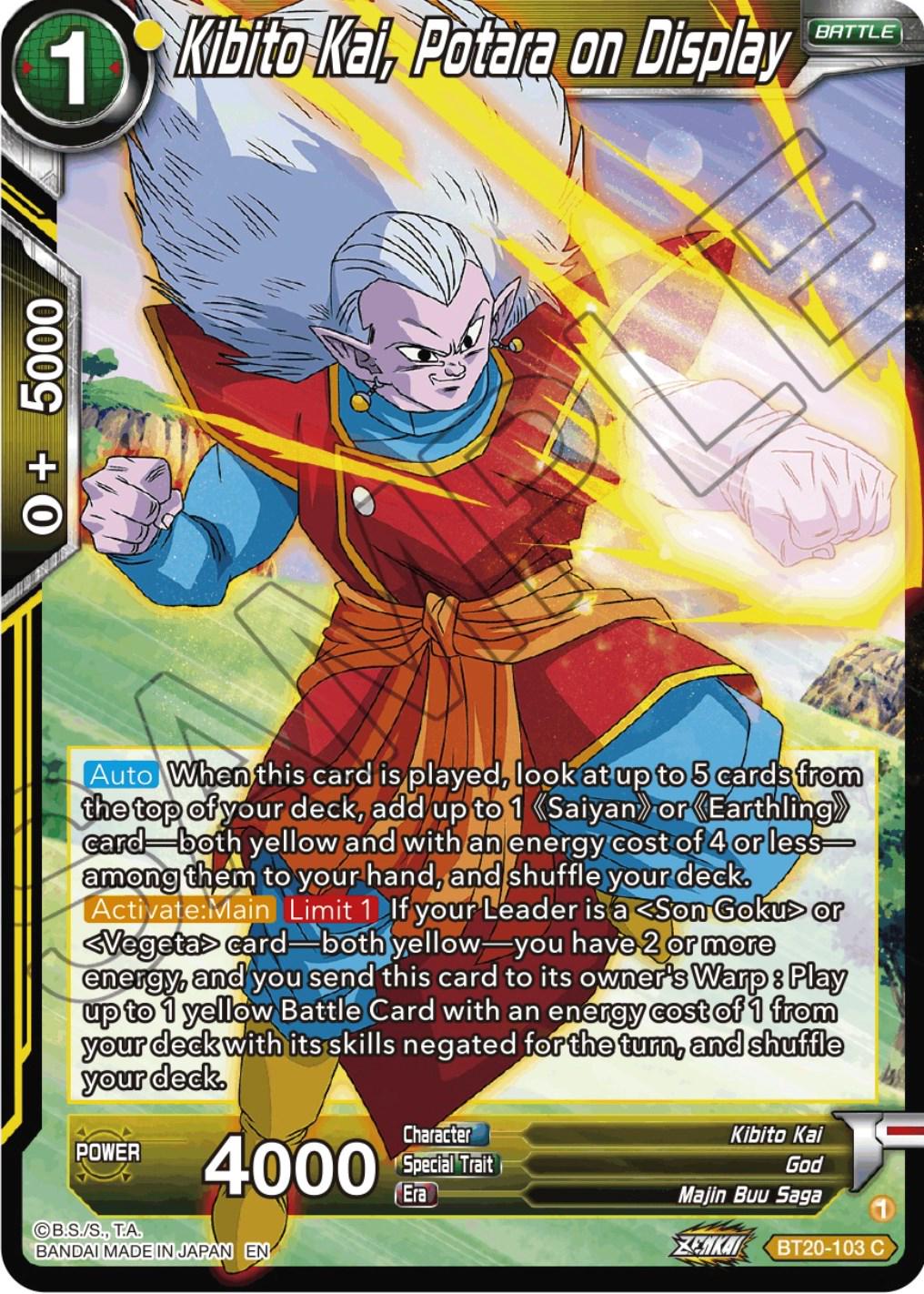 Kibito Kai, Potara on Display BT20-103