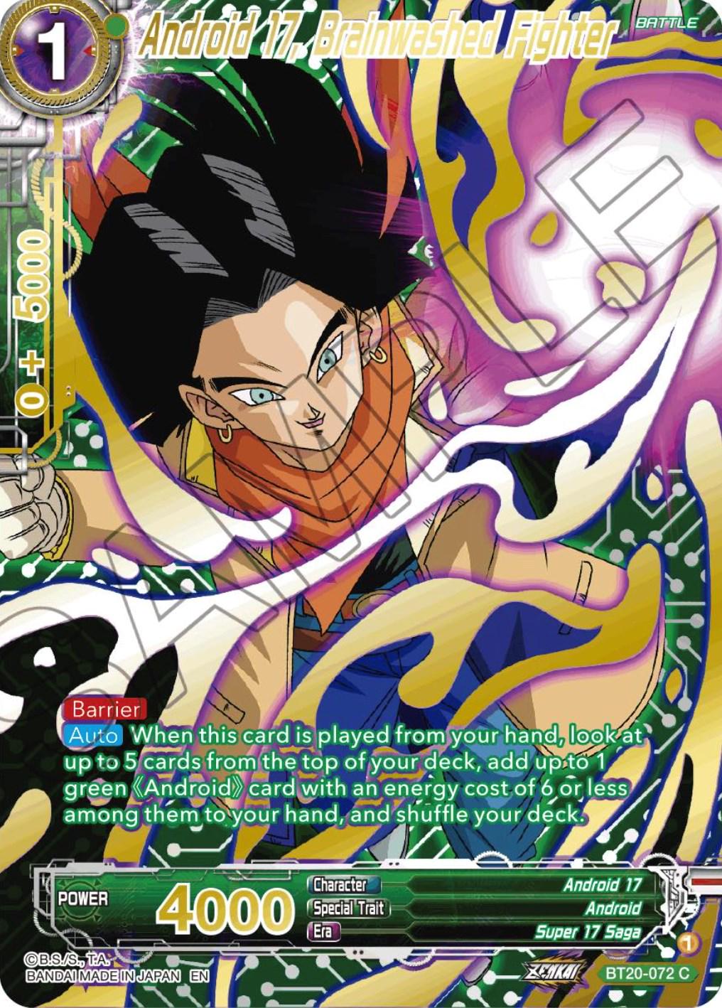Android 17, Brainwashed Fighter [Gold Stamped Foil] BT20-072
