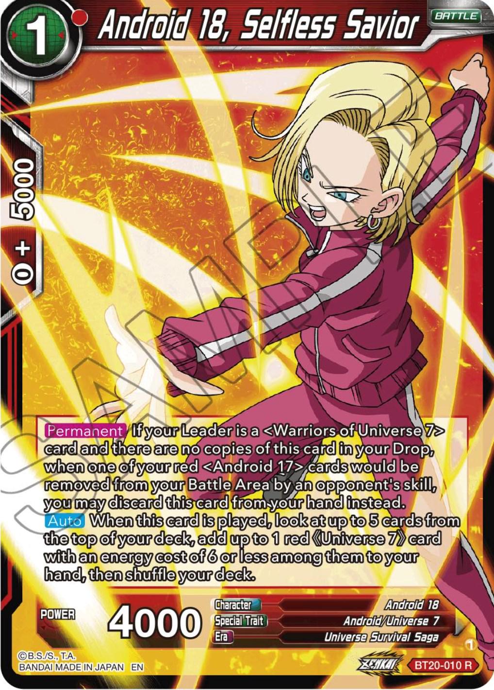 Android 18, Selfless Savior BT20-010