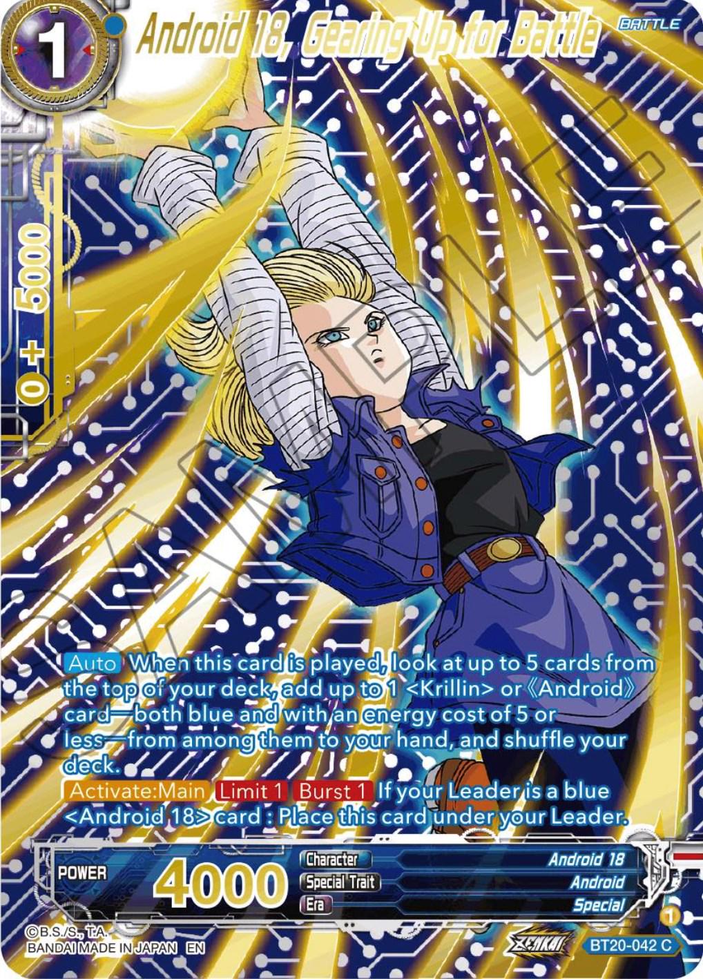 Android 18, Gearing Up for Battle [Gold Stamped Foil] BT20-042