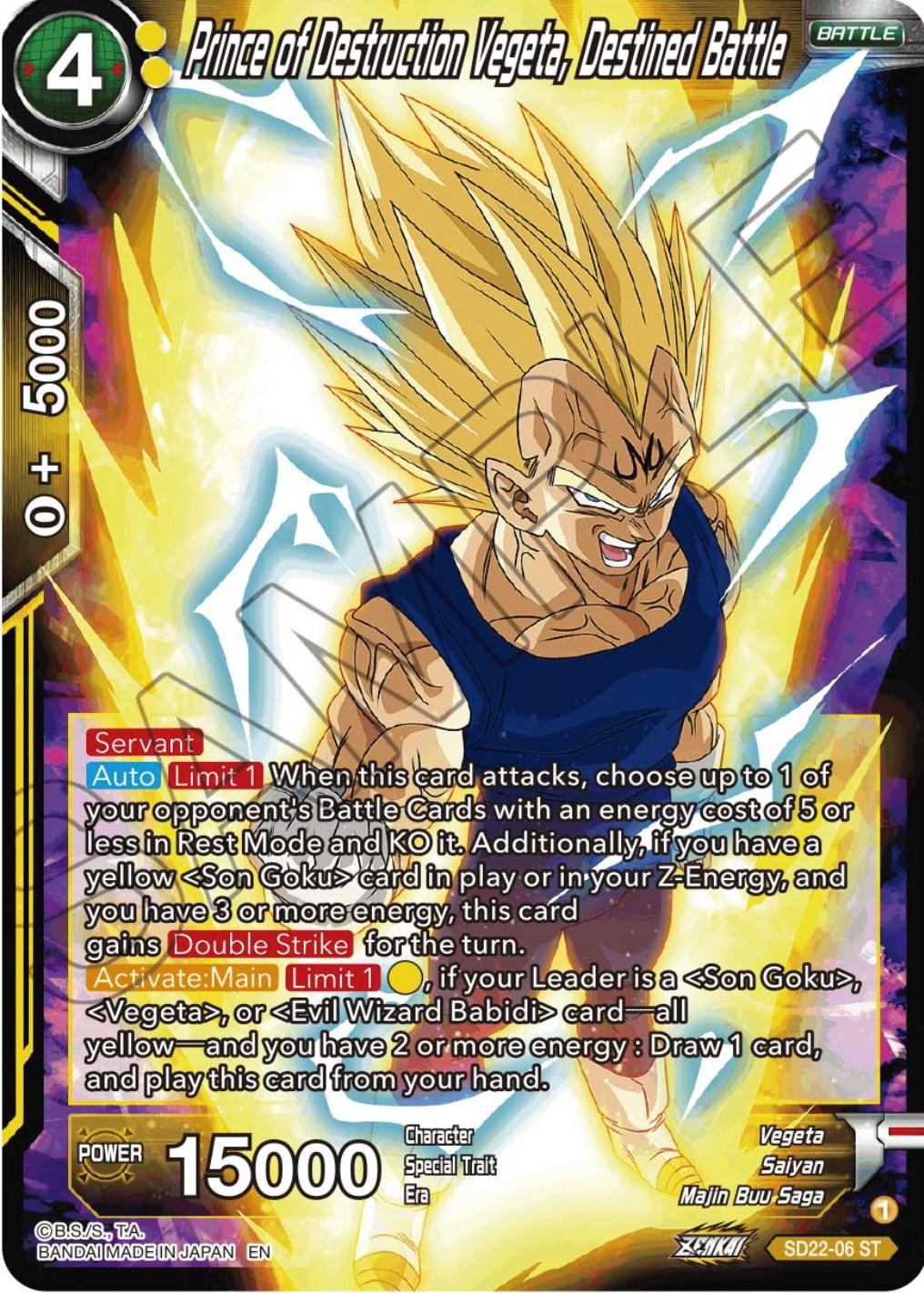 Prince of Destruction Vegeta, Destined Battle SD22-06