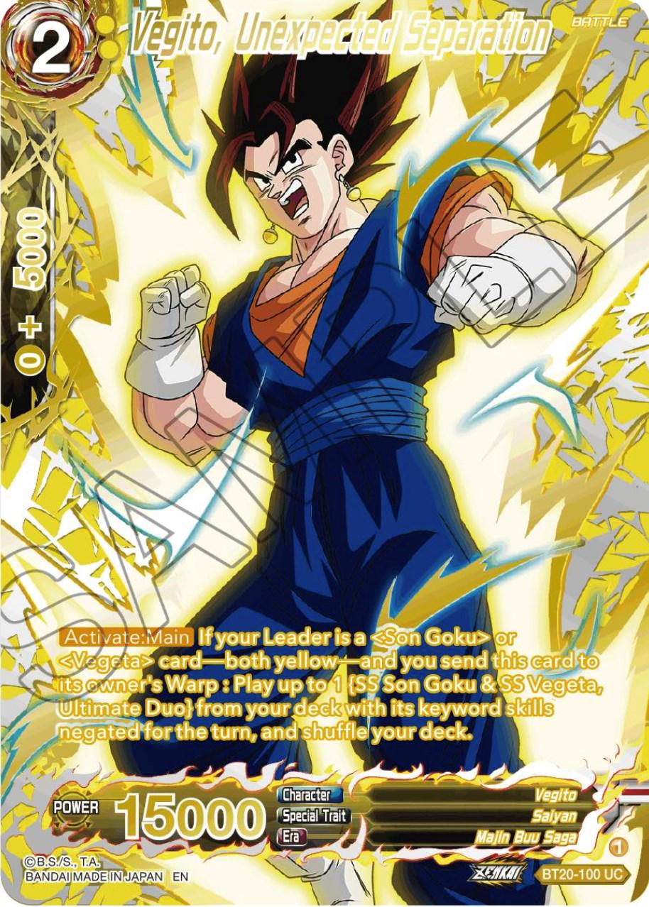 Vegito, Unexpected Separation [Gold Stamped Foil] BT20-100