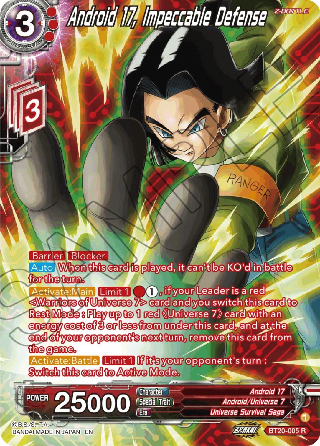 Android 17, Impeccable Defense [Silver Foil] BT20-005
