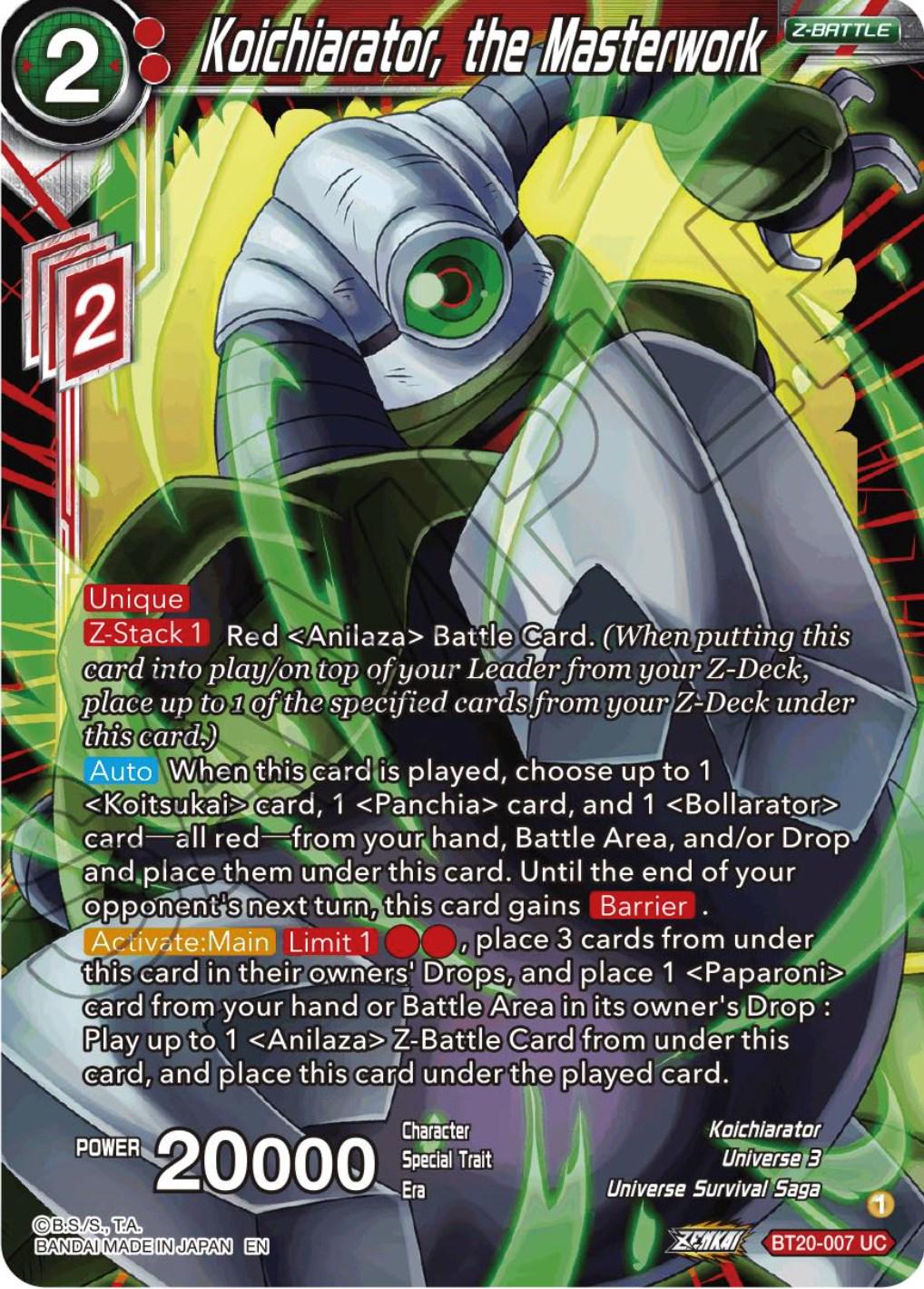 Koichiarator, the Masterwork BT20-007
